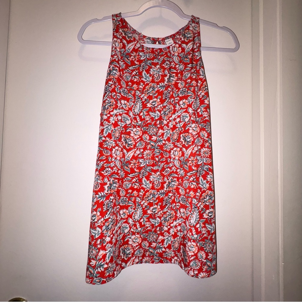 Old Navy Red and Black Floral Top